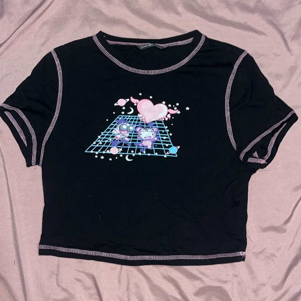 SHEIN Short sleeve cropped graphic tee